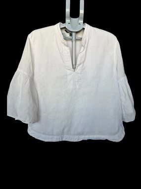 Ralph Lauren White Gauzy CottonTop with bell sleaves